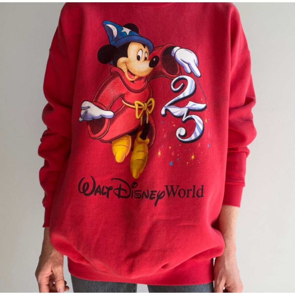 1996 WALT DISNEY WORLD 25TH ANNIVERSARY FANTASIA MICKEY SWEATSHIRT Large